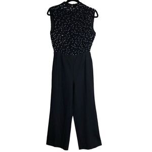Rebecca Taylor Silk and Velvet Polka Dot Jumpsuit Size 2 #Mobwife, Dark Academia